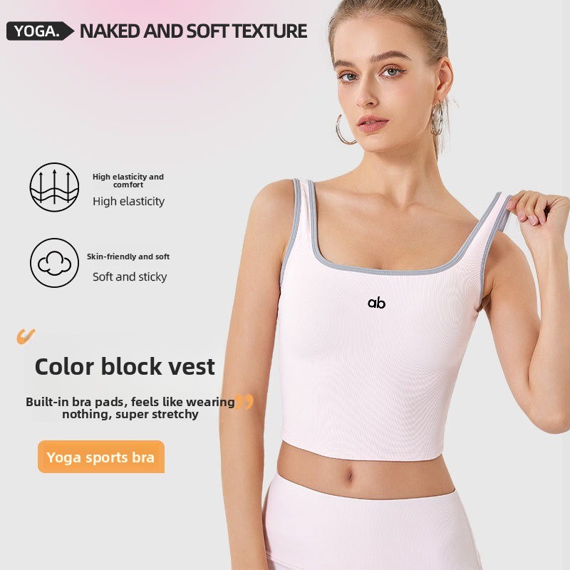 Women Summer Ribbed Yoga Tank  - огляд і ціна Plunge Bra Push Up